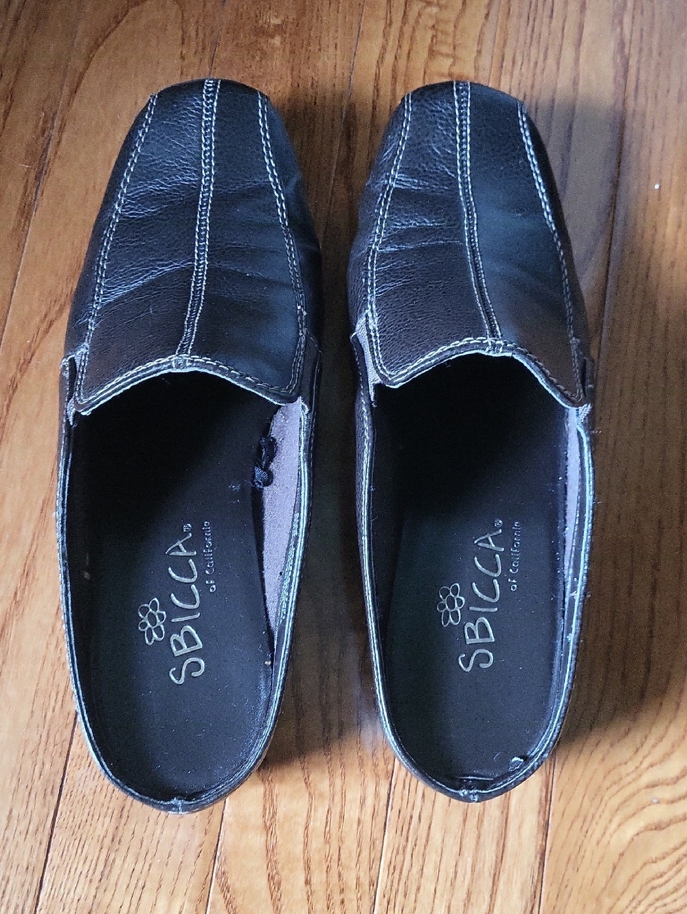 Sbicca Dark Brown Ladies  Slip-On Loafers with Contrast Stitching